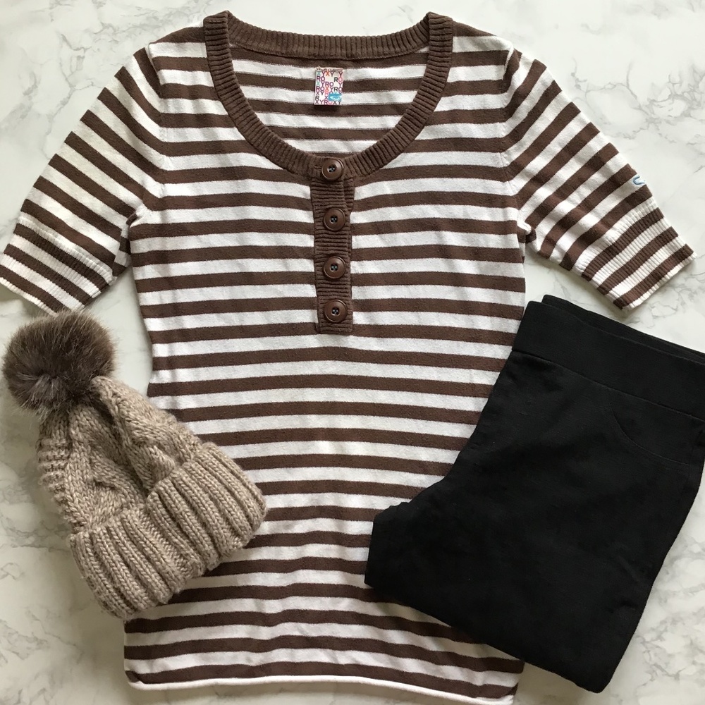 Roxy Striped 3/4 Sweater